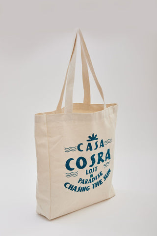 Printed Canvas Bag Casa Teal