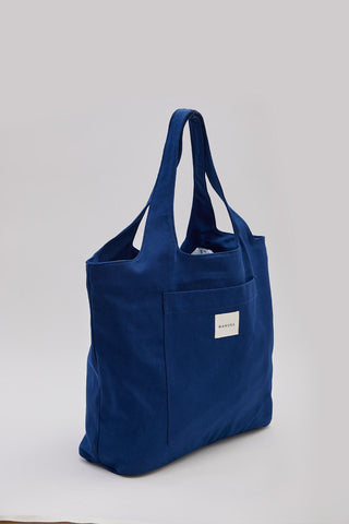 Canvas Bag With Large Pockets Navy Blue