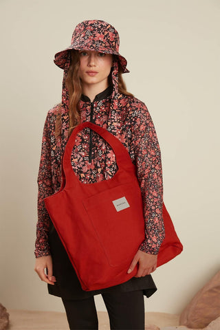 Canvas Bag With Large Pockets Red