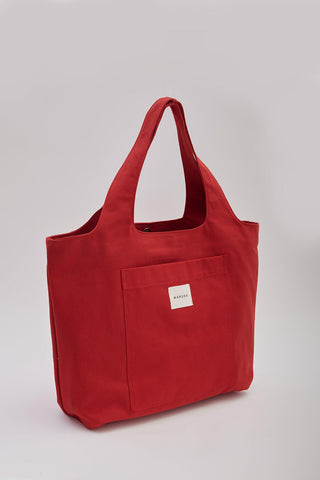 Canvas Bag With Large Pockets Red