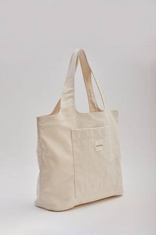 Canvas Bag With Large Pockets Beige