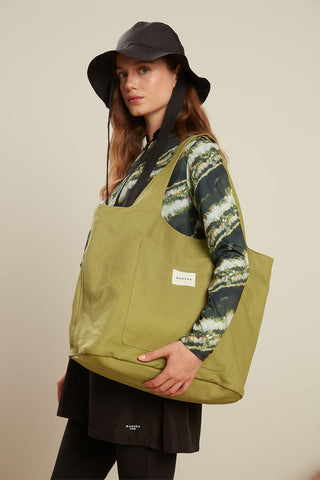 Canvas Bag With Large Pockets Green