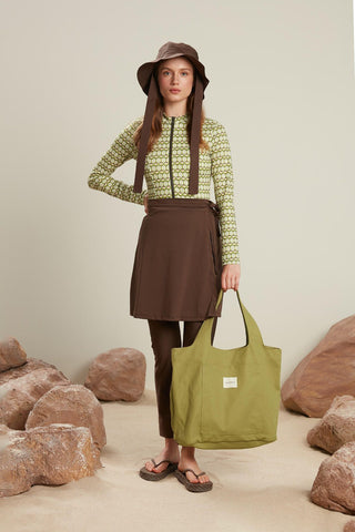 Canvas Bag With Large Pockets Green