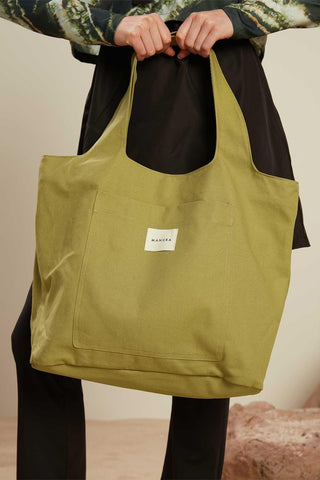 Canvas Bag With Large Pockets Green