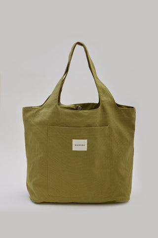 Canvas Bag With Large Pockets Green