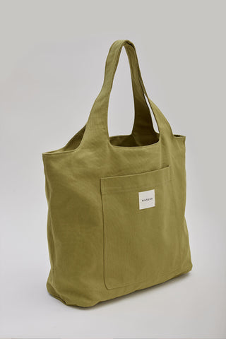 Canvas Bag With Large Pockets Green