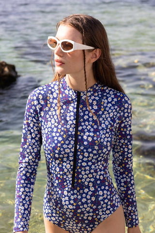 Swimsuit With Front Zip Chamomile