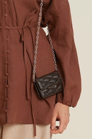 Quilted Mini Bag Brown