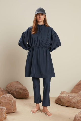 Modest Raincoat Swimwear Navy Blue