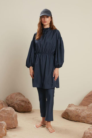 Modest Raincoat Swimwear Navy Blue