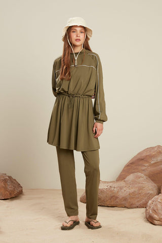 Straight Leg Modest Swimwear Trousers Khaki