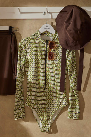 Swimsuit With Front Zip Retro