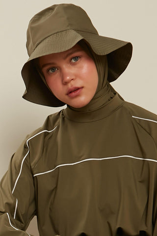 Bucket Hat With String Khaki