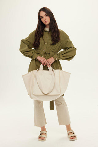 Canvas Shopping Bag Beige