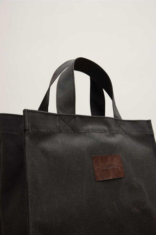 Faded Effect Small Canvas Bag Black