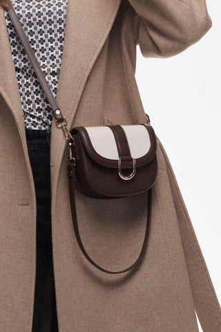 Buckle Detail Canvas Bag Brown