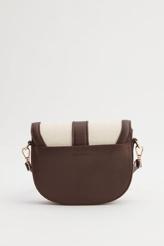 Buckle Detail Canvas Bag Brown