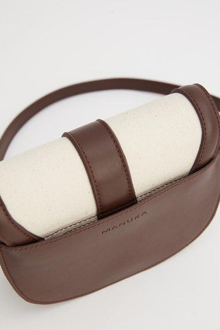 Buckle Detail Canvas Bag Brown