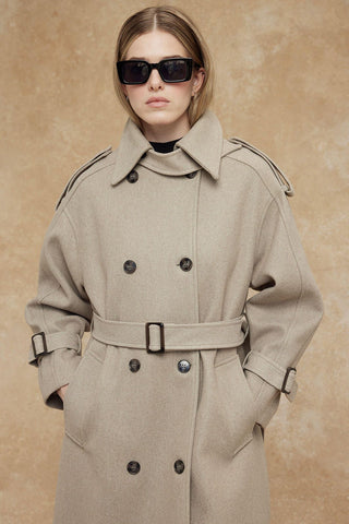 Throat Latch Trench Coat Mink