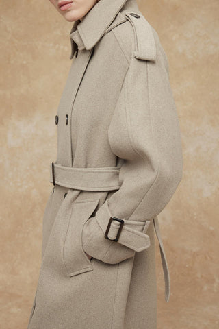 Throat Latch Trench Coat Mink