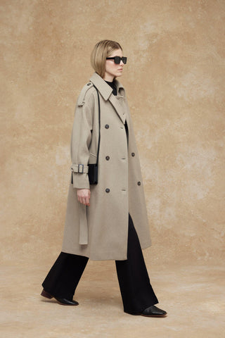 Throat Latch Trench Coat Mink