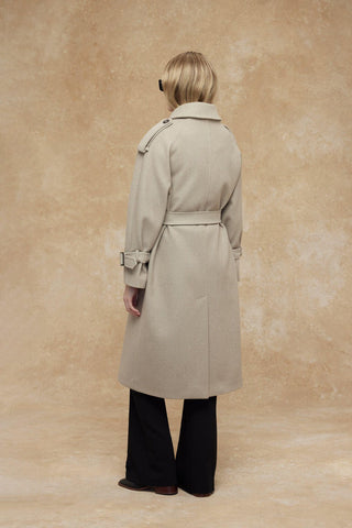 Throat Latch Trench Coat Mink