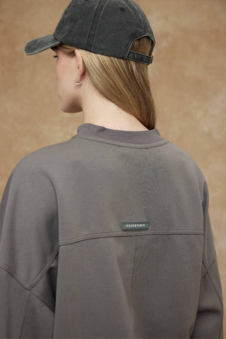 Short Sweatshirt With Drawstrings Anthracite