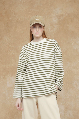 Striped Sweatshirt Sage