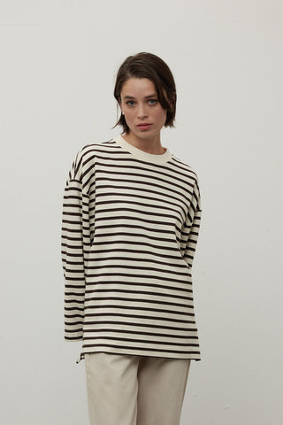 Striped Sweatshirt Brown