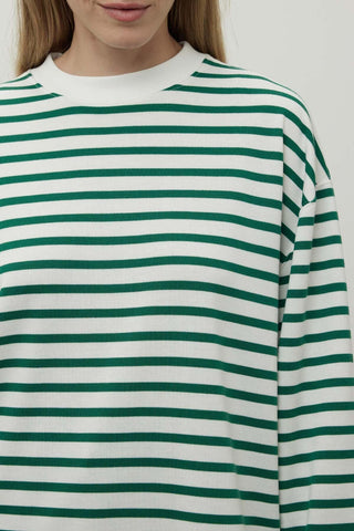 Striped Sweatshirt Emerald