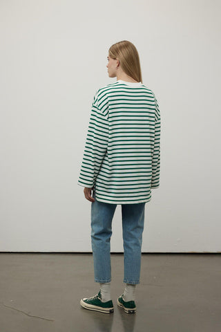 Striped Sweatshirt Emerald