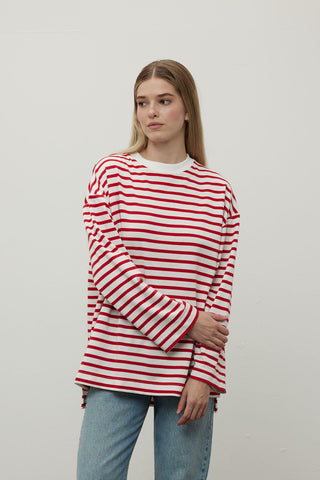 Striped Sweatshirt Red