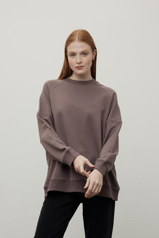 Oversize Ri̇banali Sweatshirt Mürdüm