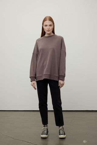 Oversize Ribbed Sweatshirt Damson