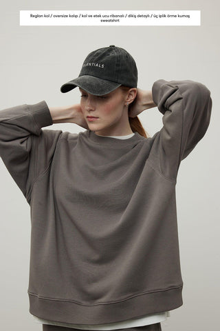 Oversize Ribbed Sweatshirt Anthracite