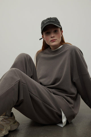 Oversize Ribbed Sweatshirt Anthracite