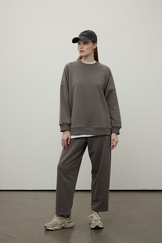 Oversize Ribbed Sweatshirt Anthracite