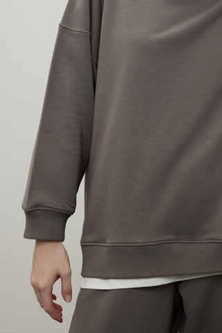 Oversize Ribbed Sweatshirt Anthracite