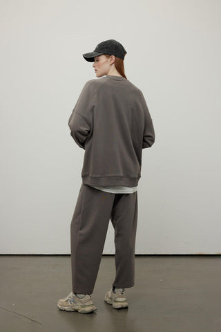 Oversize Ribbed Sweatshirt Anthracite