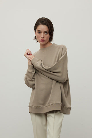 Oversize Ri̇banali Sweatshirt Taş