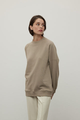 Oversize Ri̇banali Sweatshirt Taş