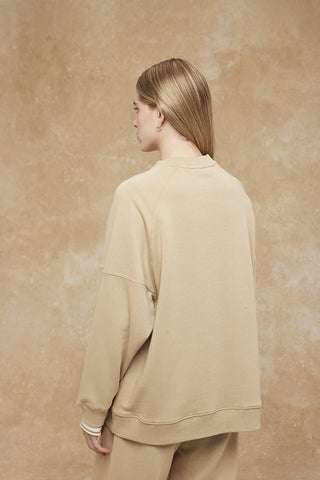 Oversize Ribbed Sweatshirt Camel