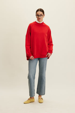 OVERSIZE BASIC SWEATSHIRT KIRMIZI