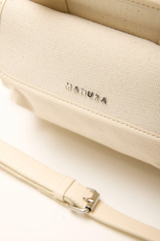 Pocket Midi Size Canvas Bag Beige