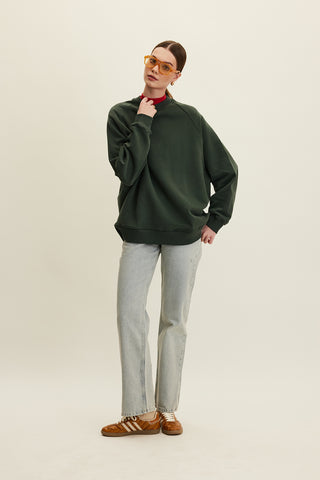 Oversized Basic Sweatshirt Green