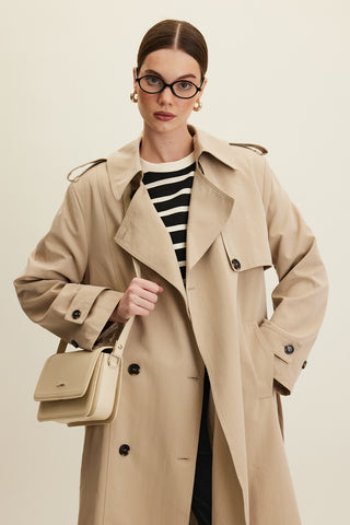 Anika Belted Trench Coat Stone