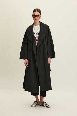 Jude Oversized Trench Coat Anthracite