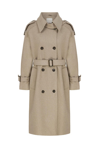 Throat Latch Trench Coat Mink