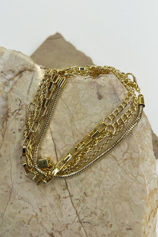 4 Chain Bracelets Light Yellow