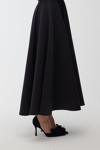 Partially Puffed Skirt Black